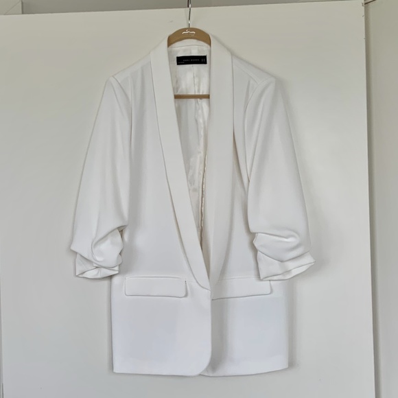‼️SOLD‼️ ZARA White Blazer XL - Picture 1 of 4